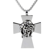 Yacq Stainless steel 316L necklace cross pendant W chain charm jewelry gift