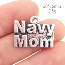 BULK 30pcs Lots Zinc Alloy Metal Navy Mom Charms Antique Silver Tone Words