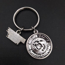 Antique Silver Tone United Stated Military Marine Mom Charm Keychain Stainl
