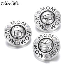 10pcs/lot New Arrival Mom Snap Jewelry MOM Cheer Sports Metal 18mm Snap But