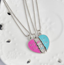 3 Pcs/set Creative Engraved "Big Sis MOM Lil Sis" Love Heart Pendant Neckla