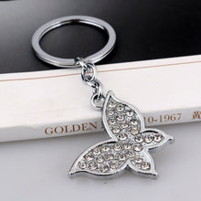 Bespmosp Charm Family Dad Mom PAPA Mommy Heart Crystal Keychain Butterfly A