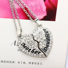 Love Mom Pendant Necklaces For Women Jewelry Gift 2PC Silver Plated Mother