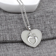 Heart Love Pendants Necklace Glow in the Dark Glowing Mom and Kid Pendent C