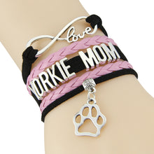 New hot Infinity Love YORKIE MOM bracelet pet charms custom made wrap brace