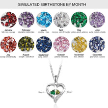 Personalized 925 Sterling Silver 2 Birthstone Necklace Pendants Engraved He