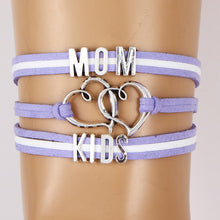 Drop Shipping Infinity Mom Love Kids Bracelets Handmade Velvet Wrap Rope Br