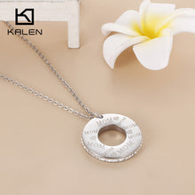 KALEN 2017 New Collection Rhinestone Love Mom Letter Stainless Steel Pendan