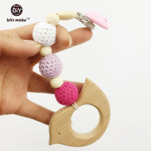 Let's Make wooden baby Bracelet eco friendly safe teething rattle Montessor