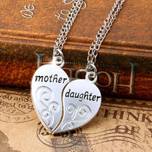 12 Sets New and fashion 2 Pcs/Set Silver Mom Mother & Daughter Love Heart P