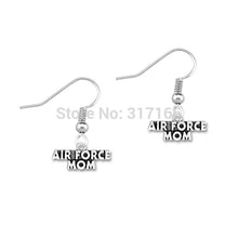 Lemegeton Military Jewelry AIR FORCE MOM Message Charm Jewelry Dangle Earri