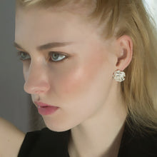 SA SILVERAGE 925 Sterling Silver Stud Earrings Rose Women's Fine Earrings W