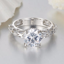 Top Quality Clear White AAA Zircon Crystal Silver Ring for Women Girls Mom