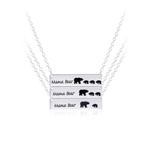 New Trendy Gold/Silver Charm Alloy Female Jewelry Necklace Mama Bear and Ki