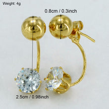 Anniyo Ball Earrings for Women/Girls Gold Color Crystal Stone Bead Earring