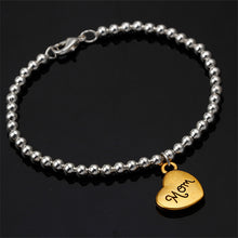 New Arrival Fashion Handmade Copper Beads Silver Gold Color Heart Love Mom