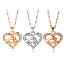 Mothers Day Gift Mother Baby Hand Holding Love Heart Pendant Necklace Rose