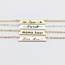 Mama Bear Collar Necklaces Monogram Blanks Bar Pendant Necklaces Mother's D