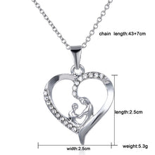 New Design Mom Necklace Silver Jewelry Heart Pendant With White Crystal Sto