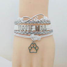 drop shipping love YORKIE MOM With Paw Charm Bracelet Infinity Love Handmad