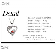 Mom In Heart Necklace Infinity Love For Mum Red Crystal Rhinestones Rose Pe