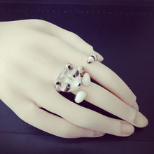 3 piece Bear Ring Enamel Handcraft Raccoon Jewelry Unique Sister Mom Gifts