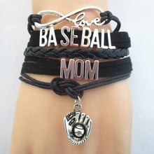 Infinity  Love BASEBALL MOM Team sports Bracelet   Wristband wish friendshi