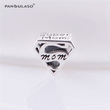 Pandulaso Super Mom Heart Beads DIY Jewelry Fit  Charms Silver 925 Original