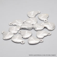 Silver Plated Zinc Alloy Alphabet Letters Mom Hearts Charms for Diy Pendant