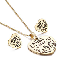 New Fashion Women Silver Gold Stainless Steel Mom Hearts Letter Lovely Neck