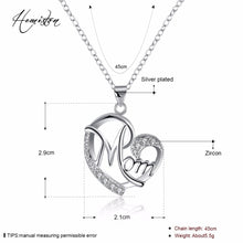 Hemiston Brand Love MOM Pattern Pendant Necklace with Zirconia Fashion Jewe