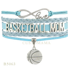 (10 PCS/Lot) Infinity Love Basketball Mom Basketball Charms Bracelets For W