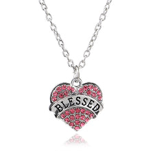 Heart Shape Clear Blue Crystal Mom Grandma Mimi Faith Teacher Blessed Penda