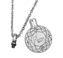 Round Shaped "MOM" Cremation Keepsake Urn Necklaces for Ashes Memorial Jewe