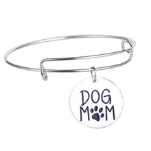 Dog Mom Paws Print Pendant Charm Bracelet Love Mother's Gifts Bangle Family