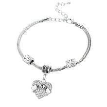Mom Love Heart Pendant Charm Bracelelt For Mother Mom Bracelets For Women C