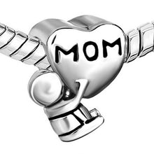 Mother Daughter Charms Mom Baby Charm Bracelet Heart European Bead fit Pand