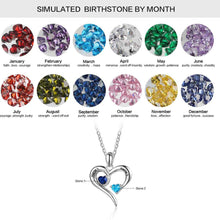Personalized 925 Sterling Silver 2 Birthstone Necklace Pendants Engraved He