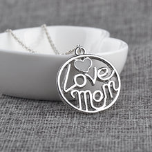 Glow In the Dark Neckalce Hollow Round Love Mom Necklaces Pendants Mother's