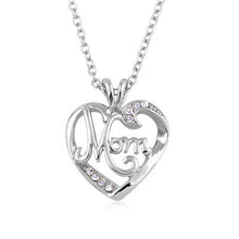 Mother's Day Gifts for Mom Silver Plated Heart Love Mom Necklaces & Pendant