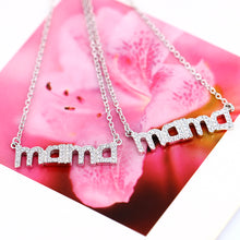 Slovecabin Pure 925 Sterling Silver MAMA Pendant Necklace With Chain For Wo