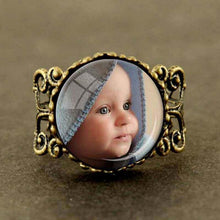new born Personalized Ring Custom Photo of Your Baby Child Mom Dad Grandpar