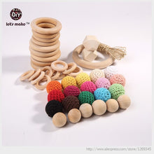 Let's Make wooden rings and wooden teething beads Crochet beads diy mom nec
