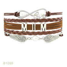 (10 PCS/Lot) Infinity Love Mom Angel Wing Charms Bracelets For Women Men Je