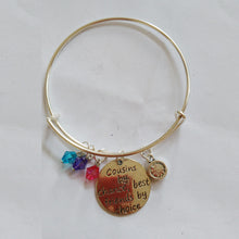 65mm Cousins by chance,best friends by choice bracelet bangle ,Adjustable E