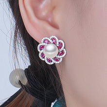Freshwater pearl earrings 925 silver women,fashion natural Pearl Earrings w
