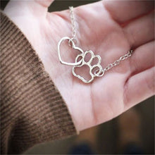 2017 Hot Sale Love Heart Necklace Dog/Cat Paw Print Charm Necklace Friendsh