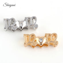 10PCS Alloy Rhinestone MOM Slide Charms fit DIY Wristband Silver/Gold Color