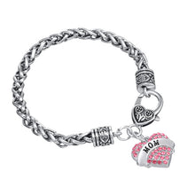 Minimal Brand Mom Mother Momma Crystal Love Heart Vintage Lobster Claw Brac