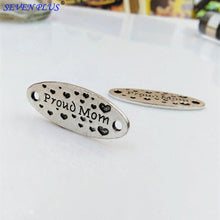 High Quality 10 Pieces/Lot 13mm*34mm Antique Silver Plated Letter Printed P